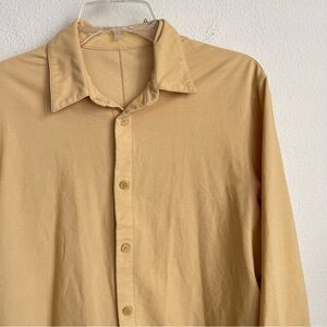 Lululemon Long Sleeve Button Down Stretch Yellow Shirt